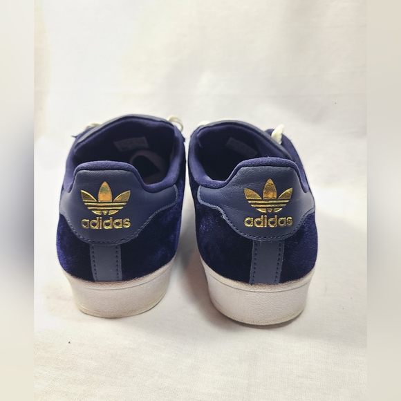 Adidas Orignials Women's Superstar Navy Fashion Velvet Sneakers Size 7 US Womens - Picture 6 of 9
